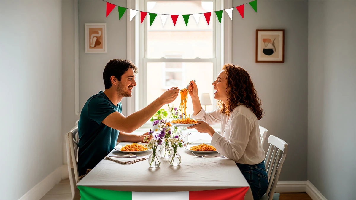 noche italiana en casa